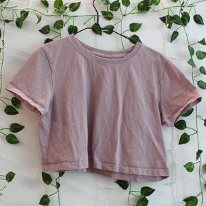 Urban Outfitters Bestfriend Crop Tee - Mauve Pink